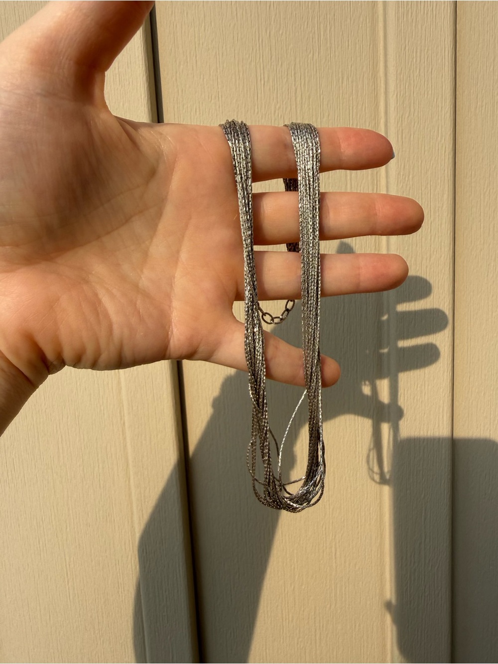 925 Silver & liquid Silver Italy Necklace Multi-strand - Picture 10 of 12